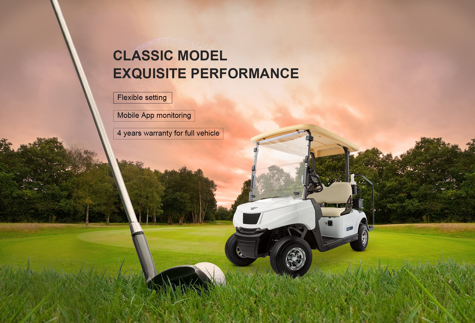 HIOEV A2 electric golf cart - full view