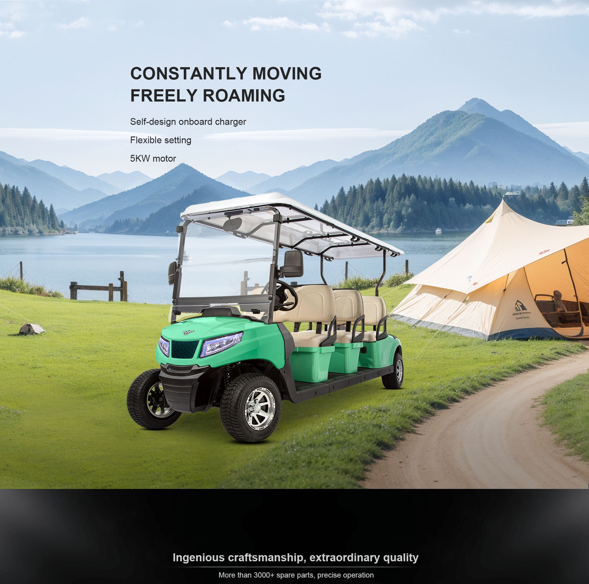 HIOEV A6 6-seater sightseeing shuttle - full view